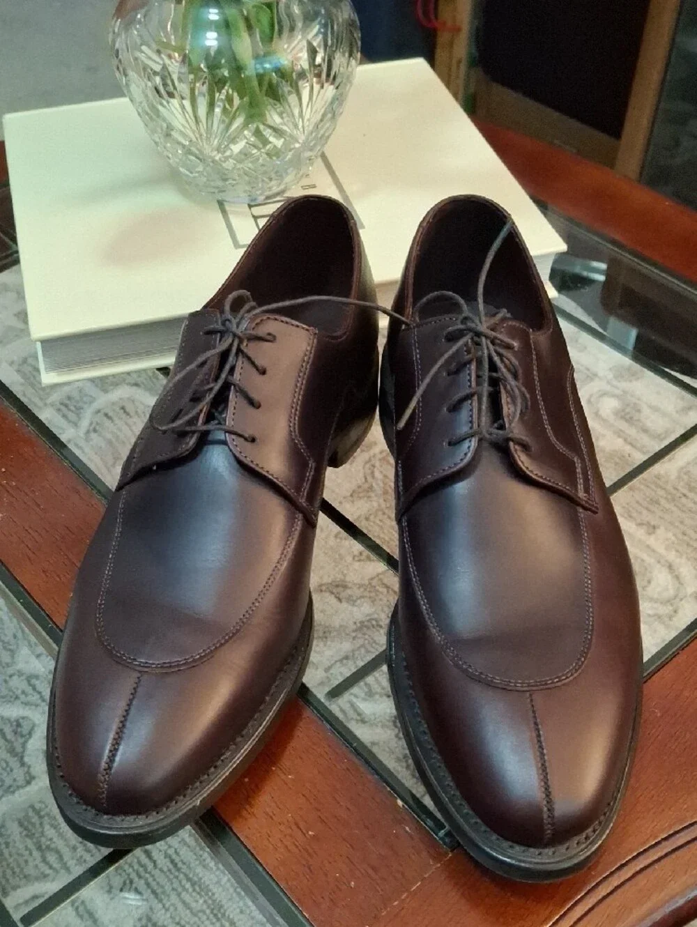 Allen Edmonds Dark Brown Leather Belmont Lace Up Derby Shoes Size 10